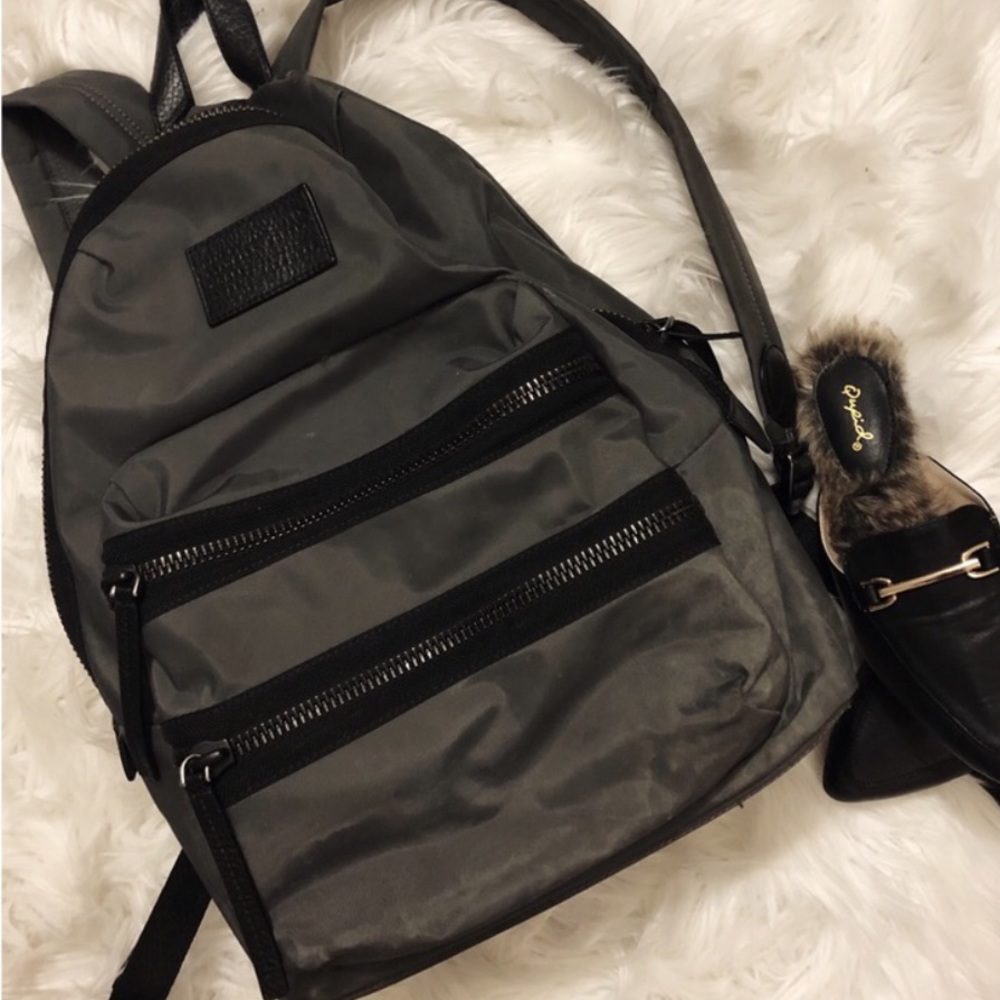 Marc Jacobs gray and black backpack